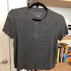 American Eagle Baby Lettuce Edge Crop Top